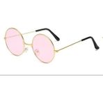 Vipfoni Retro Yuvarlak Küçük Metal Çerçeve Hippi Çocuk Güneş Gözlüğü - Pembe