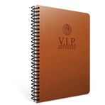 VipGıpta Vip 1080 Taba Deri Kapak A4 140 Yaprak Çizgili Spiralli Defter