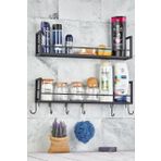 vipgross Baharatlık Ve Banyo Metal Düzenleyici Raf SİYAH Tek Ebat