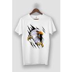 viptasarimtshirt Beyaz 3d Kartal Görselli Tişört Vip Tasarım Tshirt P-39