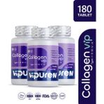 Vipuren Kolajen - Collagen Vip | %100 Saf 5 Tip Hidrolize Kolajen , Ceramide , Elastin + Vitamin & Mineral 180 Tablet