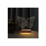 Vipyol 3d Ilizyon Led Lamba Masa Gece Lambası Kelebek Çocuk Odası Gece Lambası