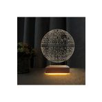 Vipyol 3d Led Gece Lambası Star Wars Ölüm Yıldızı Tasarımı Gece Lambası Doğum Günü Hediyesi LDL000040