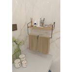 ViraHome Banyo Mutfak Havluluk Dekoratif Metal Havluluk Düzenleyici El Havlusu Havlu Askısı Duvar Rafı