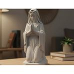 Virgin Mary Statue - Meryem Ana Heykeli Dekoratif Biblo - Dini Ev Dekoru ve Manevi Hediye - Klasik Mermer Görünümlü Meryem Ana Figürü - Katolik ve Hristiyan Sanat Eseri Heykel
