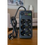 Virnex Winnboss Termal Akım Korumalı USB ve Type-C 2.1A Şarj Çıkışlı 10A 2500W 6'lı Uzatma Grup Priz 3421