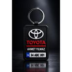 Viro3d Toyota Kişiye Özel İsimli Plakalı Anahtarlık - 3D Baskı Araba Anahtarlığı