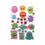 Virüs Sticker Set-2 15 Parça Telefon, Tablet, Defter, Laptop Sticker