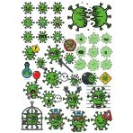 Virüs Sticker Set-5 32 Parça Telefon, Tablet, Defter, Laptop Sticker