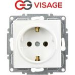 Visage Beyaz Topraklı Priz Çerçevesiz - Priz ve Anahtar Için Uyumlu Çerçeve