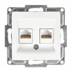 Visage İkili Data Prizi 2 X Rj45 Cat6 , Beyaz Mekanizma + Tuşkapak