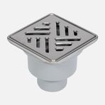 Visam 10x10 Paslanmaz Çelik Süzgeçli ve Çerçeveli Alttan Çıkışlı Yer Sifonu
