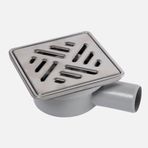Visam 32 mm Paslanmaz Çelik Süzgeçli ve Çerçeveli Yandan Çıkışlı Yer Sifonu