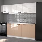 Visas Concept 240 cm Güneş Hazır High-Gloss Tezgah Dahil Mutfak Dolabı