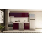 Visas Concept 240 cm Mutfak Dolabı Parlak Mürdüm MDF Lam Malzeme Modern Tasarım Geniş Depolama