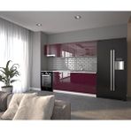 Visas Concept 240 cm Sümbül Hazır High-Gloss Tezgah Dahil Mutfak Dolabı