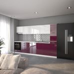 Visas Concept 320 cm Elif Hazır High-Gloss Tezgah Dahil Mutfak Dolabı