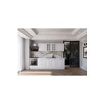 visasconcept 260 Cm Mdf Gövde Mebran Kapak Üç Çekmeceli Hilal Hazır Mutfak - Beyaz(TEZGAH DAHİL)