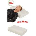 Visco Boyun Destekyastığı Ortopedik Memory Foam Yastık Boyun Kavisinidestekleyici Yastık - 58 x 39 x 11 cm - Beyaz