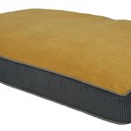 Visco Dolgulu Çift Taraflı Ve Fermuarlı Yıkanabilir Köpek Yatağı-XL(70x100x10cm)(hardal+siyah)