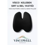 Visco Kelebek Sırt & Bel Yastığı Visco Bel Yastığı Ortopedik Bel Yastığı %100 Visco Destek Yastığı