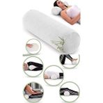 Visco Ortopedik Çok Amaçlı Silindir Yastık Memory Foam Boyun Yastığı Bel Boyun Bacak Için Yastık - Beyaz - 40 x 16 cm