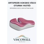 Visco Ortopedik, Kaydırmaz Tabanlı Koksiks Oturma Minderi %100 Visco