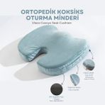 Visco Ortopedik, Kaydırmaz Tabanlı, Ofis, Araba, Koksiks Oturma Minderi, 45X34X7CM - 45 x 34 x 7 cm - Mint
