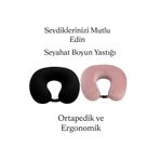 Visco seyahat Ortapedik Boyun Yastığı ikili siyah pembe ARM-VIS-BY-SYh-PMB-2LI