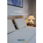 visco sleep Visco Yastık Klasik Yüksek Yastık Ergonomik Yastık Fiore Doğal Keten Kılıflı Yastık 65x40x14 cm