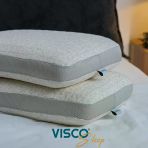Visco Yastık Klasik Yüksek Yastık Ergonomik Yastık Fiore Doğal Keten Kılıflı Yastık 65X40x14 Cm