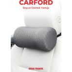 Viscofoam Carfort Küçük Visco Araç Boyun Yastığı – Ortopedik Oto Koltuk Boyun Desteği Gri - Ergo Travel - 29 x 22 cm