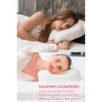 Viscofoam Lotus Beauty Pillow Kırışıklık Önleyici Ortopedik Güzellik Yastığı Ortopedik Yastık Hyaluronik Asit - 65 x 40 cm - Beyaz