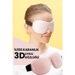 Viscofoam Uyku Gözlüğü Uyku Bandı 3d Uyku Gözlüğü Pembe