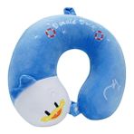 VİSCOHAPPY Viscohappy Çocuk Visco Seyahat Boyun Yastığı - Ortopedik Hafızalı Sünger Eğlenceli Hayvan Figürlü Uyku Arkadaşı - 32 x 28 cm - Mavi