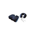 Viscoli Ortopedik Seyahat Boyun Yastığı, Oturma Simidi Minderi - 45 x 45 cm - Siyah
