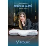 Viscolux Servikal Boyun Destekli Ortopedik Yastık - Boyun Düzleşmesi Visco Yastık Pembe 56x34x10,5