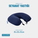 Viscomavi Visco Seyahat Yastığı (Ortopedik Visco Seyahat Yastığı Boyun Yastığı Visco Yastık Boyunluk Lacivert) - 30 x 35 cm