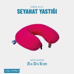 Viscomavi Visco Seyahat Yastığı (Ortopedik Visco Seyahat Yastığı Boyun Yastığı Visco Yastık Boyunluk Pembe) - 30 x 35 cm