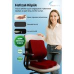 Viscomina Ortopedik 2'li Bel ve Oturma Yastığı Seti %100 Visco Ofis & Araç Kullanımı Için Ergonomik Destek - Standart - Bordo