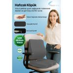Viscomina Ortopedik 2'li Bel ve Oturma Yastığı Seti %100 Visco Ofis & Araç Kullanımı Için Ergonomik Destek - Standart - Gri