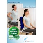Viscomina Ortopedik 2'li Bel ve Oturma Yastığı Seti %100 Visco Ofis & Araç Kullanımı Için Ergonomik Destek - Standart - Lacivert