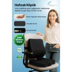Viscomina Ortopedik 2'li Bel ve Oturma Yastığı Seti %100 Visco Ofis & Araç Kullanımı Için Ergonomik Destek - Standart - Siyah
