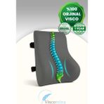 Viscomina Ortopedik Visco Bel Destek Yastığı Hafızalı Sünger Araç ve Ofis Koltuğu Için Ergonomik Bel Desteği - Standart - Gri