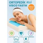 Viscomina Soğutucu Jel Katmanlı Ortopedik Mega Boy Visco Yastık – 60X40X14 cm - Standart - Renkli