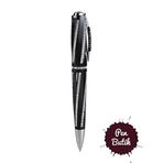 Visconti Divina Royale Black Beyaz Altın Spiral-215 Italyan Kristal Tükenmez Kalem