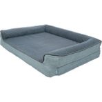 Viscopet Bordo Premium Sofa Blok Visko Sungerli Alezli Fermuarlı Yıkanabilir Köpek Yatağı - 70 x 95 cm - Füme - Gri