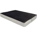 Viscopet Lüks Visko 10CM Blok Süngerli 100% Sıvı Geçirmez Alezli Fermuarlı Yıkanabilir Köpek Yatağı - Siyah - Krem - 2XL