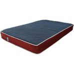 Viscopet Lüks Visko 10CM Blok Süngerli 100% Sıvı Geçirmez Alezli Fermuarlı Yıkanabilir Köpek Yatağı - Şönil Kırmızı - Mavi