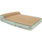Viscopet Premium Cleopatra Blok Sungerli Alezli Fermuarlı Yıkanabilir Köpek Yatağı - 80 x 110 x 10 cm - Kahve - Krem